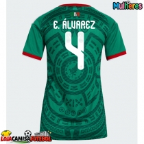 Camisa de Futebol México Edson Alvarez #4 Equipamento Principal Mulheres Mundo 2026 Manga Curta